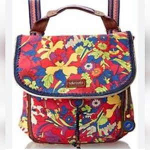 SAKROOTS Multi Colored Canvas Convertible Backpack Crossbody Purse